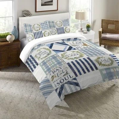 Laural Home Lakeside Retreat Twin Comforter In Blue,gray