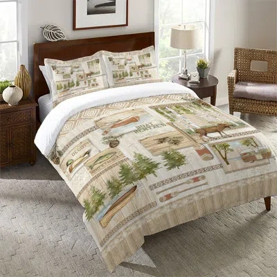 Laural Home Lakewood Single Comforter In Green,brown