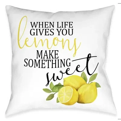 Laural Home Life Gives You Lemons Indoor Decorative Pillow In Multi