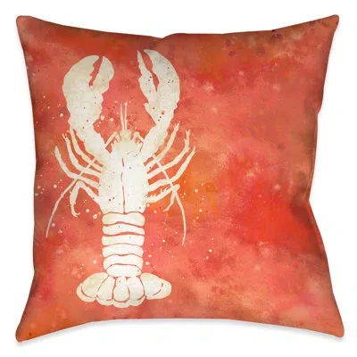 Laural Home Lobster Splash  Lively Lobster Indoor Decorative Pillow In Multi
