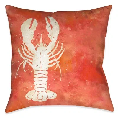 Laural Home Lobster Splash Outdoor Decorative Pillow In Multi