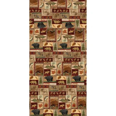 Laural Home Lodge Collage Geometric Tablecloth In Brown;tan