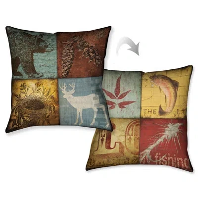 Laural Home Lodge Letterpress Love Throw Pillow In Multi