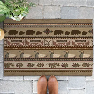 Laural Home Lodge Look Non-slip Indoor Outdoor Door Mat In Multicolor