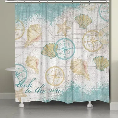 Laural Home Look To The Sea Shower Curtain In Blue