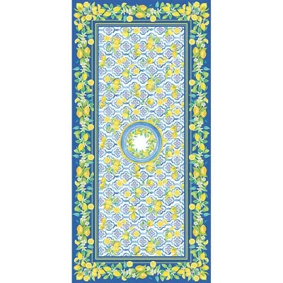 Laural Home Lovely Lemons Tablecloth In Blue;yellow