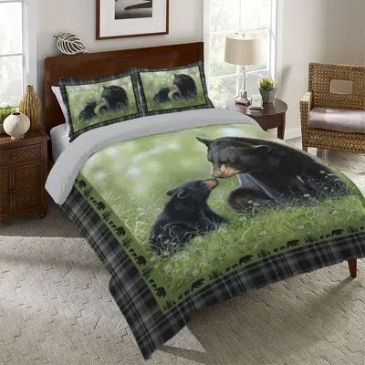 Laural Home Loving Bears Comforter Set In Green