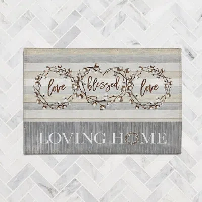 Laural Home Loving Home Chenille Accent Rug By  In White;gray