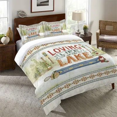 Laural Home Loving Life At The Lake Single Comforter In Multicolor