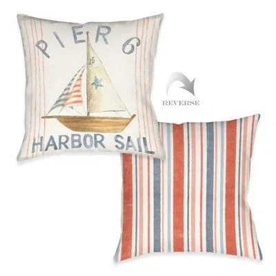Laural Home Maritime Sailboat Indoor Pillow In Multi