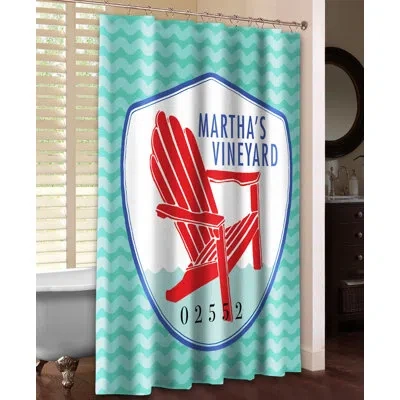 Laural Home Martha's Vineyard Chevron Single Shower Curtain In Green