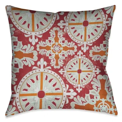 Laural Home Medieval Persimmon I Medieval Persimmon Indoor/outdoor Throw Pillow
