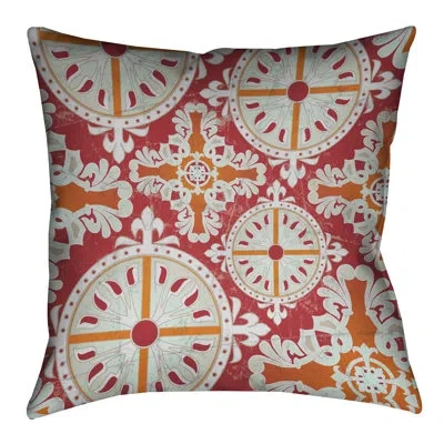 Laural Home Medieval Persimmon I Medieval Persimmon Outdoor Throw Pillow In Multi