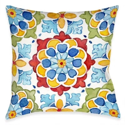 Laural Home Mediterranean Medallion Blossom  Indoor Pillow In Multi