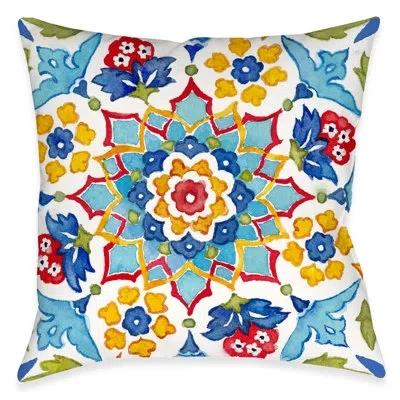 Laural Home Mediterranean Medallion Floral  Indoor Pillow In Multi