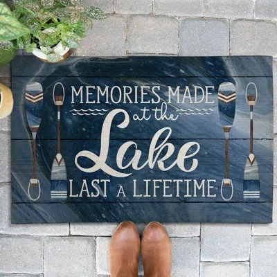 Laural Home Memories At The Lake Non-slip Indoor Outdoor Door Mat In Multicolor