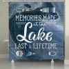 Laural Home Memories At The Lake Shower Curtain In Blue