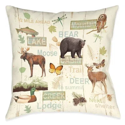 Laural Home Mountain Lodge Polyester Throw Pillow In Brown