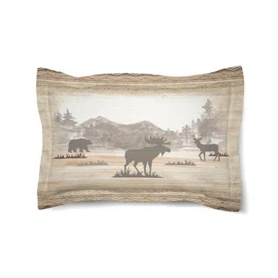 Laural Home Mountain View Microfiber Sham In Brown