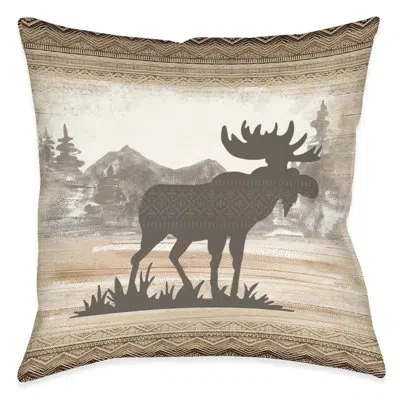 Laural Home Mountain View Polyester Throw Pillow In Brown