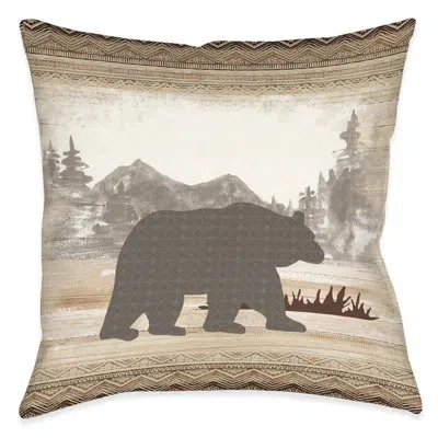 Laural Home Mountain View Polyester Throw Pillow In Brown