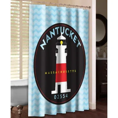 Laural Home Nantucket Single Shower Curtain In Blue