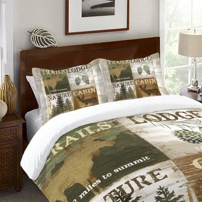 Laural Home Nature And Lodge Polyester Envelope Sham In Brown;white;green