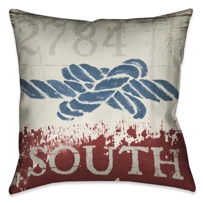 Laural Home Nautical North South Indoor Decorative Pillow In Brown;white