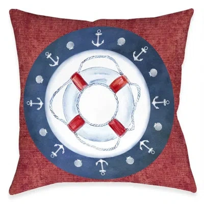 Laural Home Nautical Sea Life Preserver Indoor Decorative Pillow In Multi