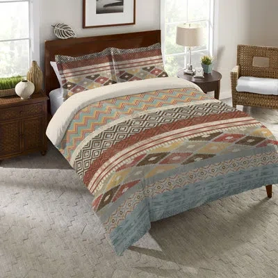 Laural Home Navajo Stripe Multi Comforter In Blue