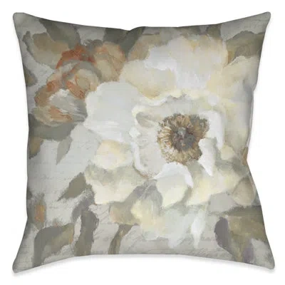 Laural Home Neutral Peony I Neutral Peony I Decorative Square Pillow Cover & Insert In Multi