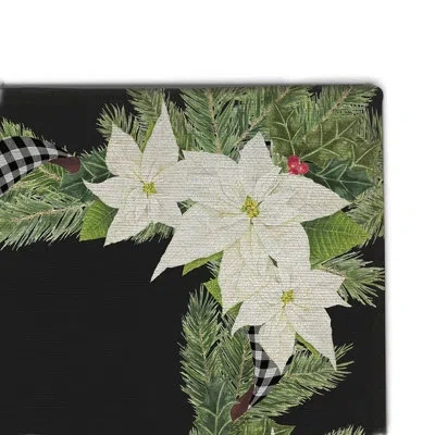 Laural Home Non-slip Christmas Outdoor Doormat In Black;white;green;red