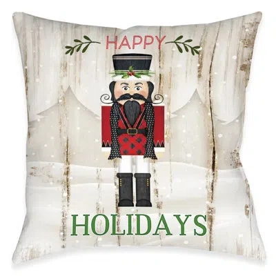Laural Home Nutcracker Christmas Holidays Indoor Decorative Pillow In White