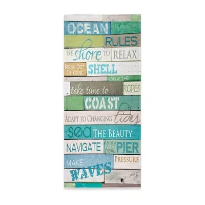 Laural Home Ocean Rules Beach Towel In Blue