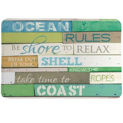 Laural Home Ocean Rules Mat In Green