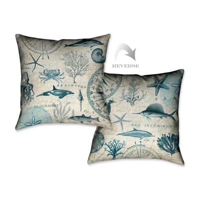 Laural Home Ocean Rules Ocean Life Throw Pillow In Multi