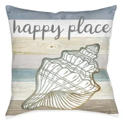 Laural Home Ocean Vibes Aqua Conch Indoor Decorative Pillow In Multi