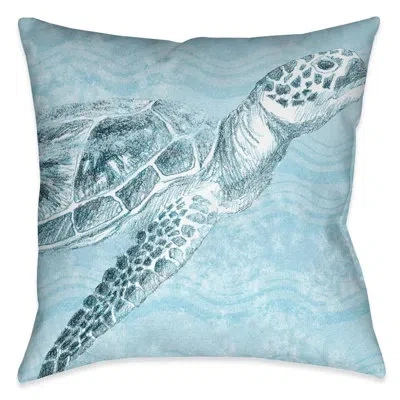 Laural Home Ocean Wave Polyester Throw Pillow In Blue