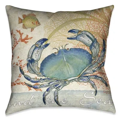 Laural Home Oceana Crab Indoor Decorative Pillow In Multi