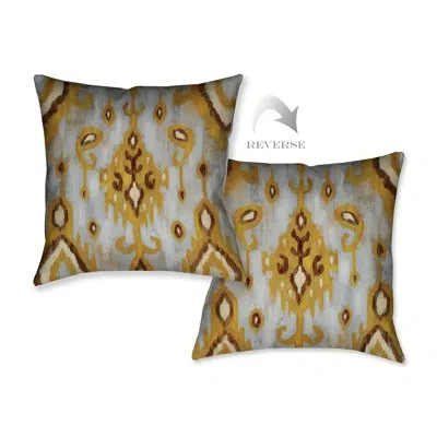 Laural Home Ochre Ikat Ii Throw Pillow In Multi