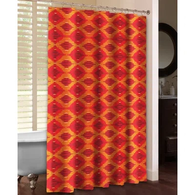 Laural Home Ochre Ikat Single Shower Curtain In Red;orange