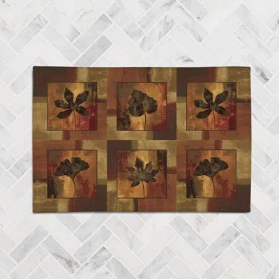 Laural Home October Leaves Chenille Rug In Orange,brown
