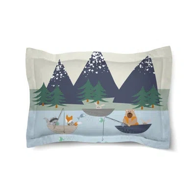 Laural Home Outdoor Critters Fishing Microfiber / Microsuede Pillow Sham In Green