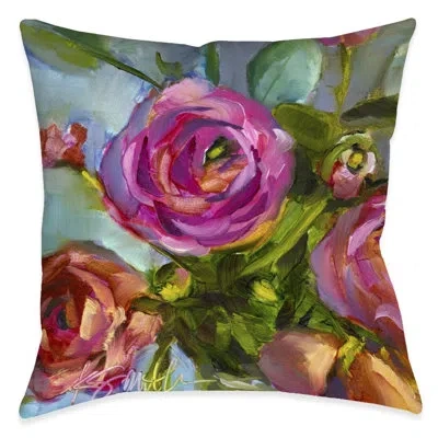 Laural Home Painterly Roses Indoor Decorative Pillow In Multi