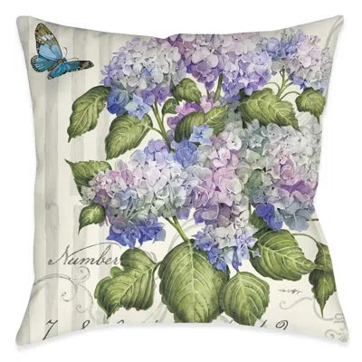 Laural Home Papillon Hydrangea Floral Polyester Indoor/outdoor Throw Pillow In Multi