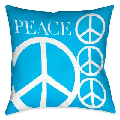 Laural Home Peace Indoor Decorative Pillow In Blue