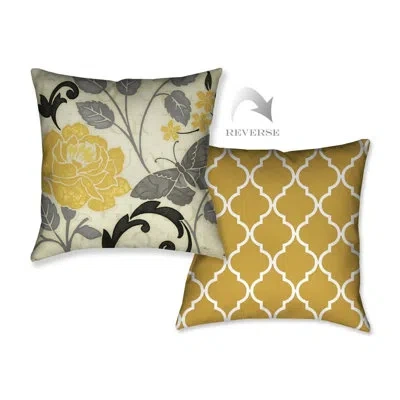 Laural Home Perfect Petals I Yellow Indoor Decorative Pillow In Multicolor;multicolor
