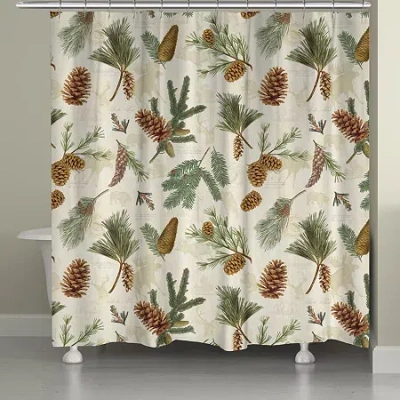 Laural Home Pinecone Shower Curtain In Sand