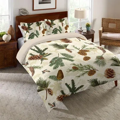 Laural Home Pinecone Standard Sham In Brown;green