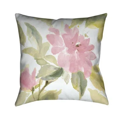 Laural Home Pink Blooms Throw Pillow In Multi
